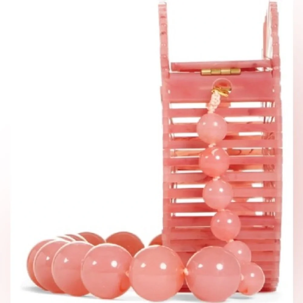 Cult Gaia Acrylic Luna Shoulder Bag in Cherry Quartz, NWT, BNIB - Picture 10 of 11